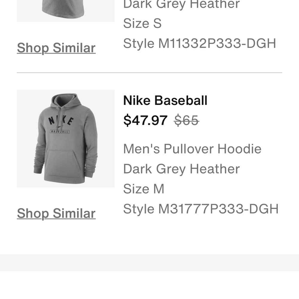 Nike Men's Baseball Pullover Hoodie in Dark Grey